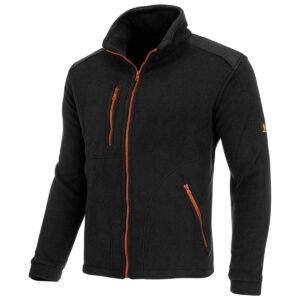 FLEECE 350G ZWART ORANJE VERSTERKT