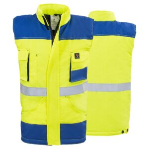 GEVOERDE BODYWARMER PROMAN 260 GEEL HV