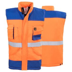 GEVOERDE BODYWARMER PROMAN 260 ORANJE HV MAAT 46