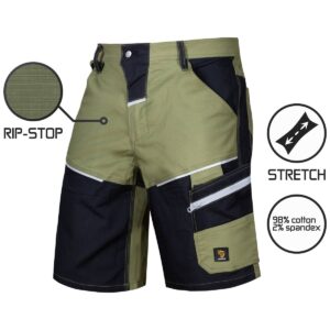 KORTE WERKBROEK LANDER SPANDEX GREEN