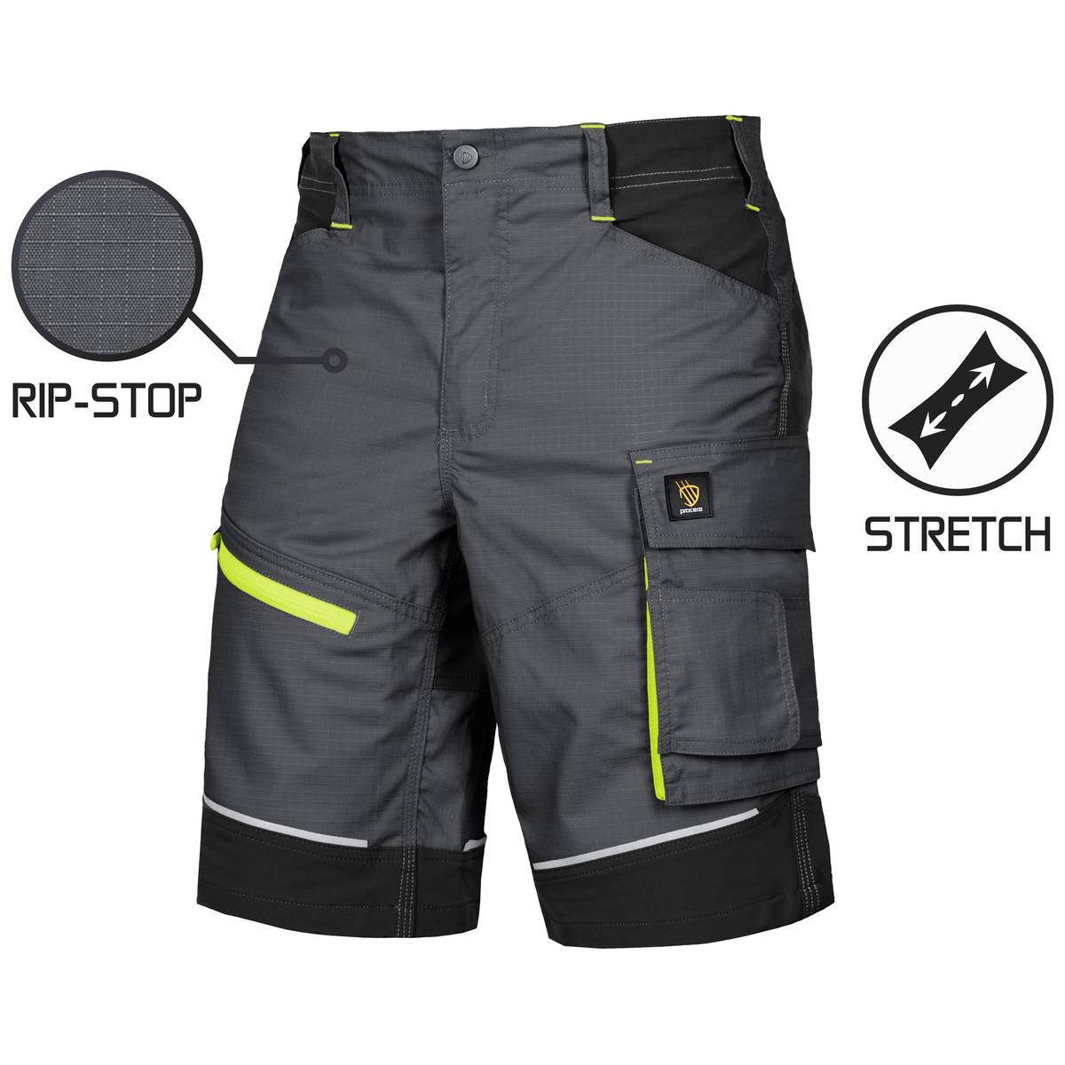 KORTE WERKBROEK LIDO SPANDEX GRAY
