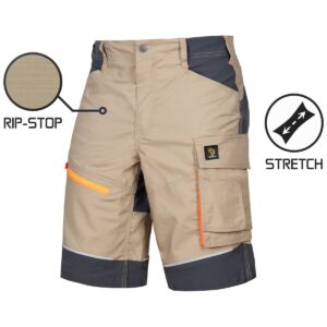 KORTE WERKBROEK LIDO SPANDEX KHAKI