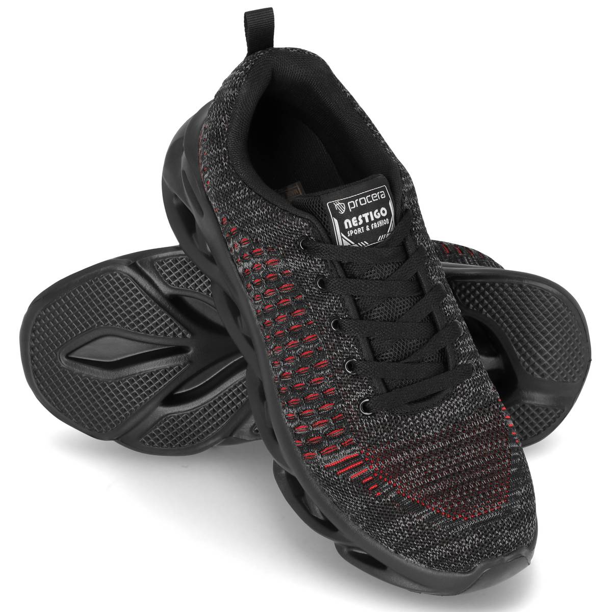 LAGE VRIJETIJDSSCHOENEN NESTIGO BLACK/RED - Afbeelding 2