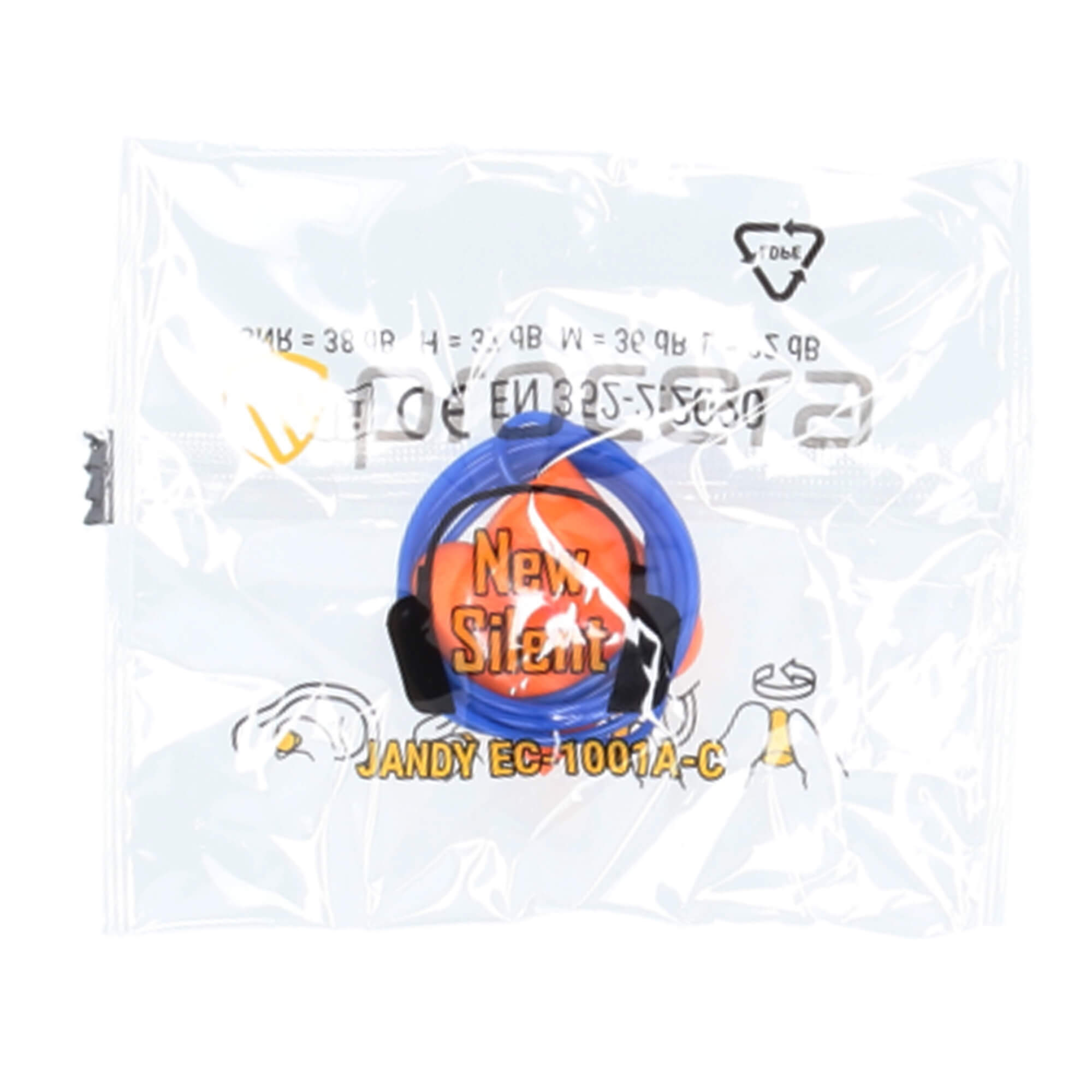OORDOPJES MET KOORD NEW SILENT EARPLUGS EC-1001A-C - 1 VERPAKKING - Afbeelding 3