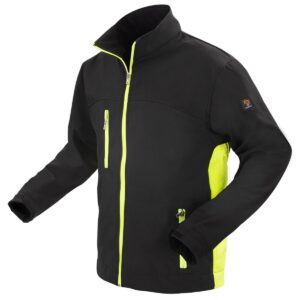 SOFTSHELL JAS ZWART GEEL MAAT XXXL