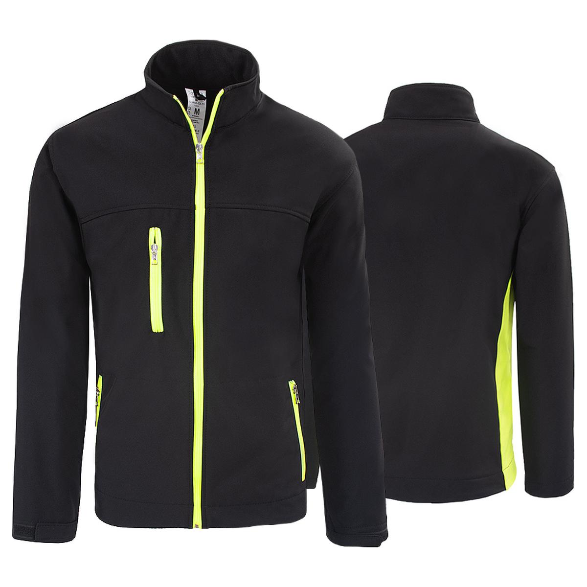 SOFTSHELL JAS ZWART GEEL MAAT XXXL - Afbeelding 2