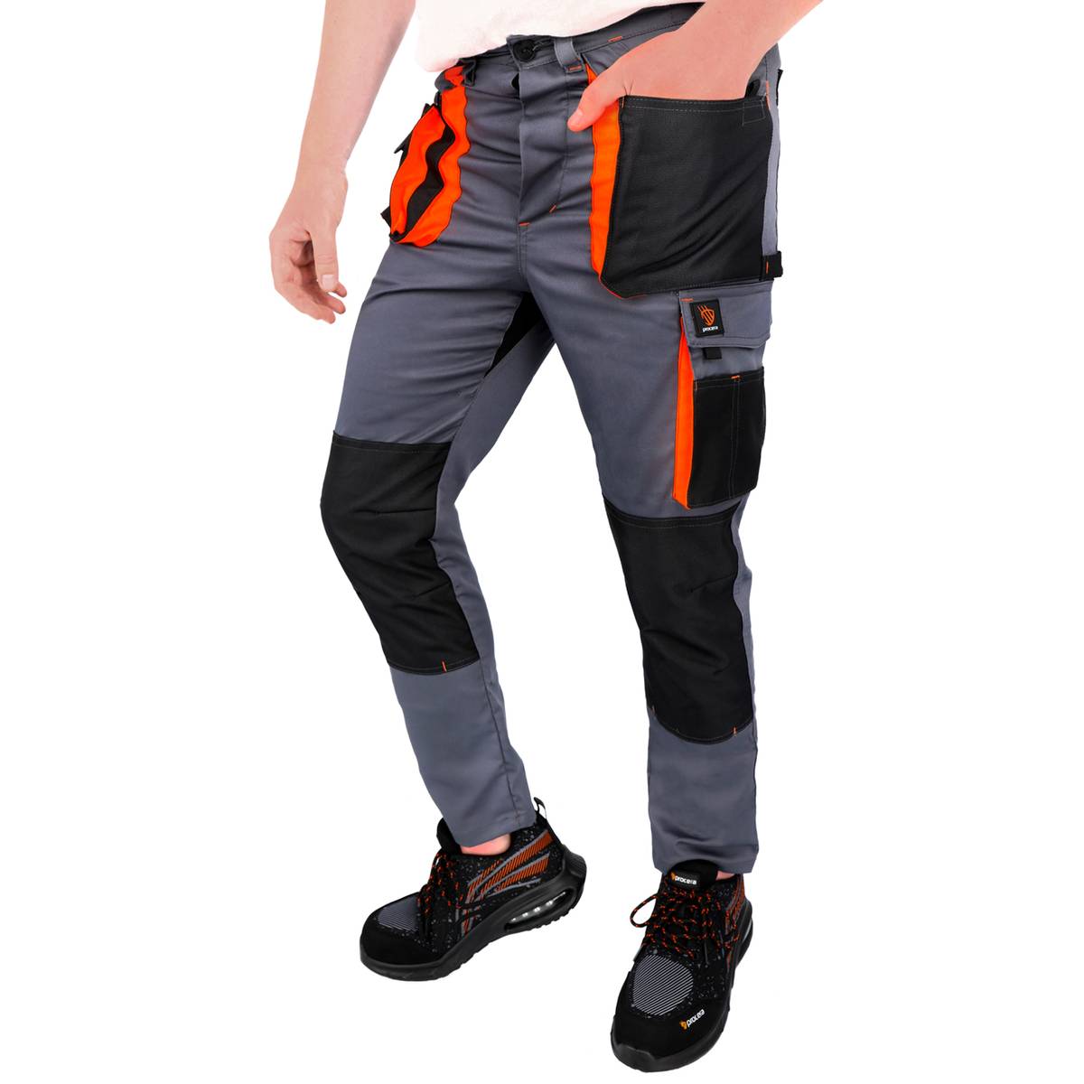 WERKBROEK PROMAN STRETCH 250 GRIJS ORANJE - Afbeelding 5