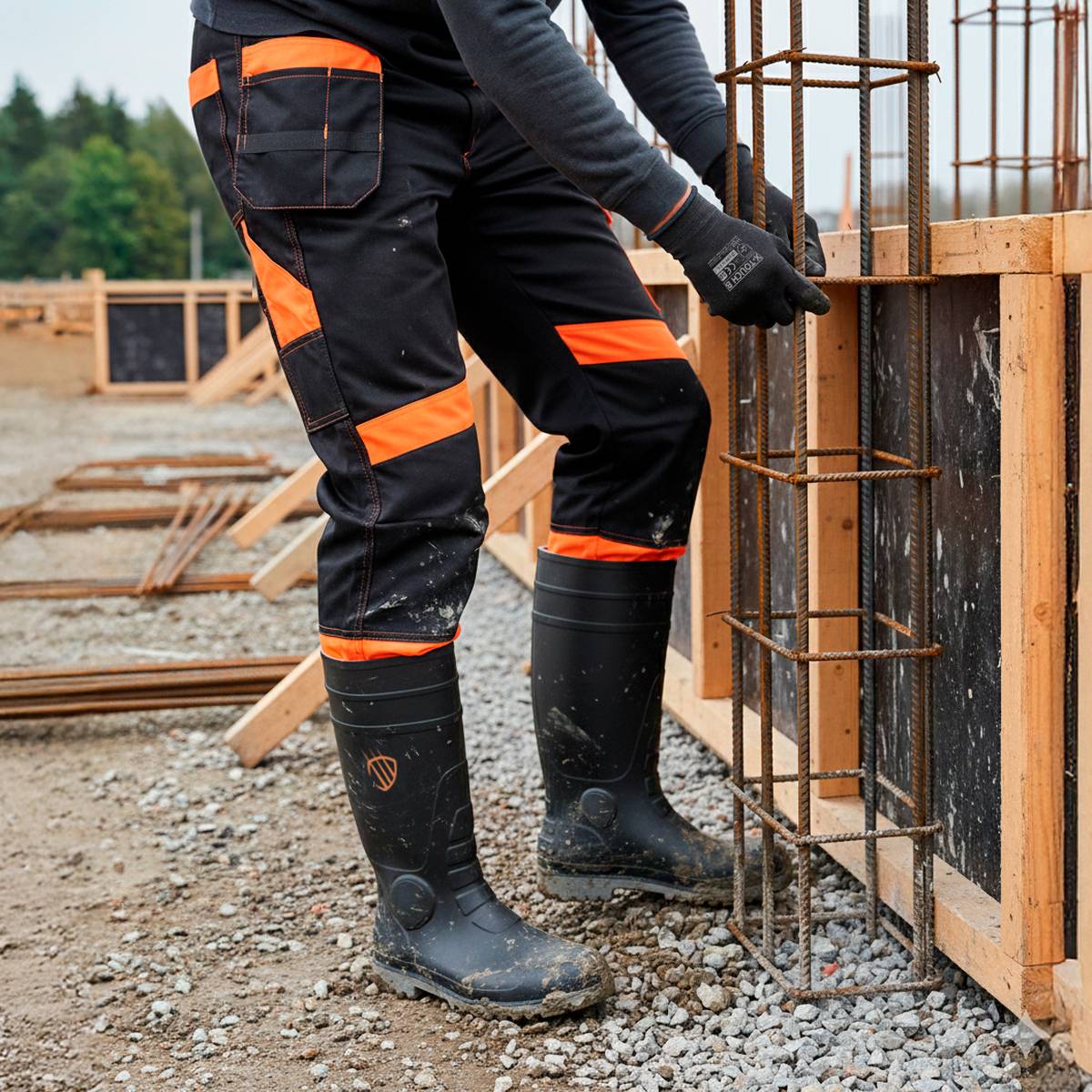 WERKBROEK PROMONTER 260 ZWART ORANJE HVP - Afbeelding 4