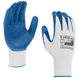 WERKHANDSCHOENEN LATEX GECOAT X-LATOS BLUE