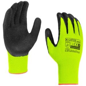 WERKHANDSCHOENEN LATEX GECOAT X-LATOS NEON